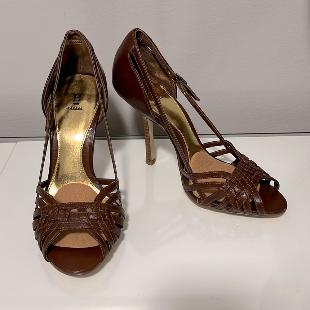 Bakers Open Toe Brown Heels